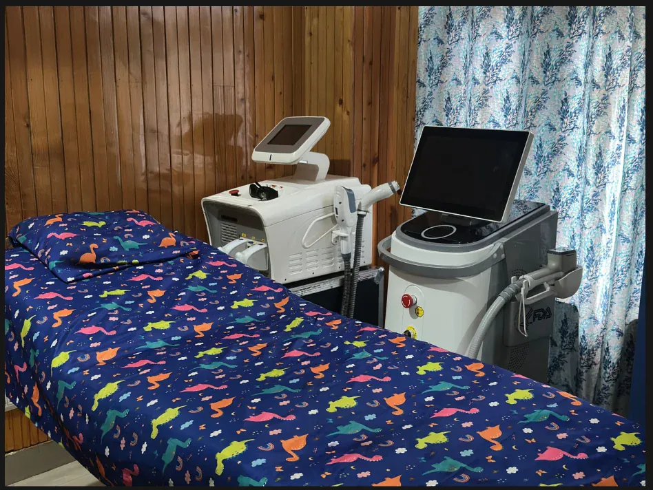 Treatment room with laser equipment